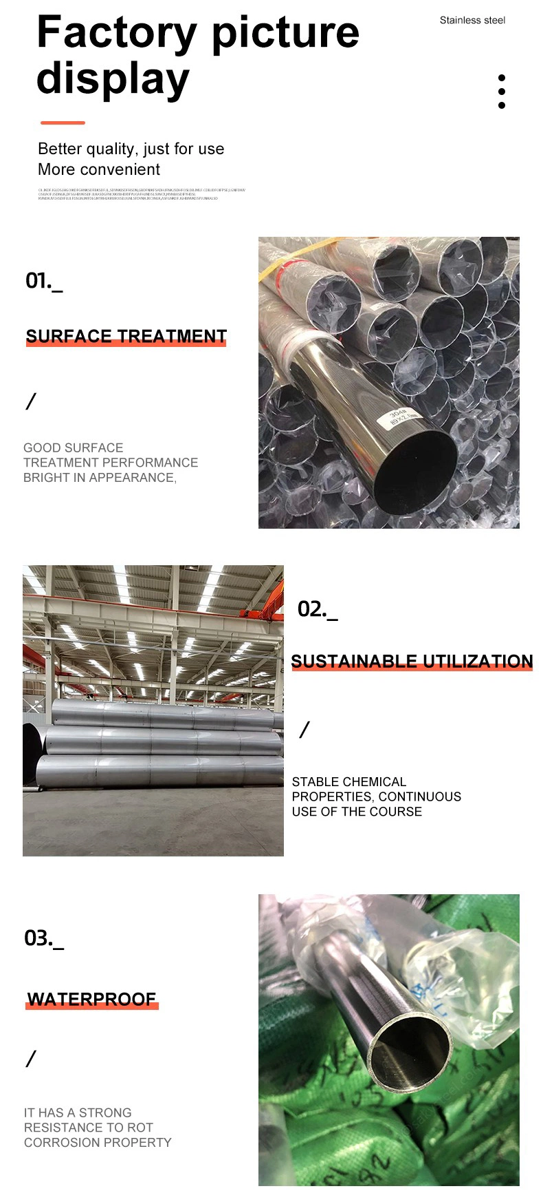 Best Selling ASTM AISI ISO Hot Rolled Cold Rolled 201 202 304 316 410 420 430 300 Series 2b Round Polished Stainless Steel Pipe Tube for Construction